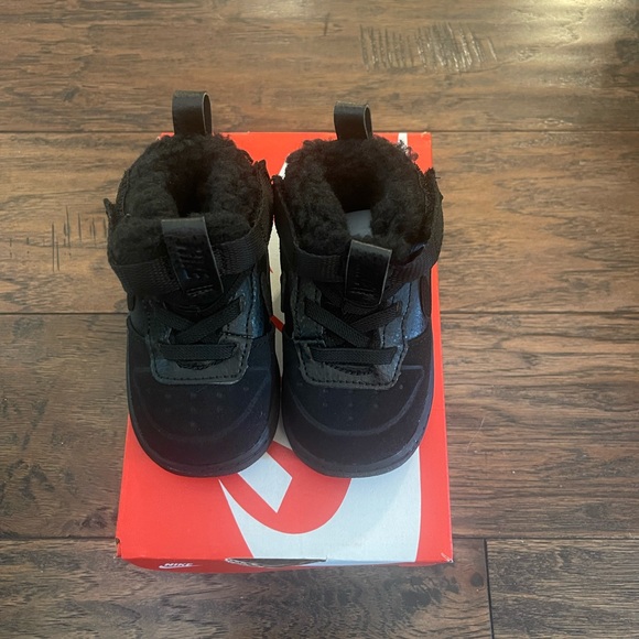 NIKE Court Borough Mid 2 TD Black Toddlers Shoes Size 4c CQ4027 001 New In Box - Picture 2 of 6